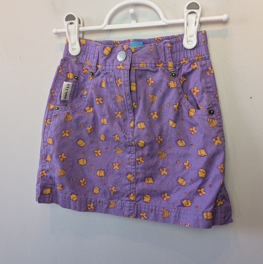 Disney Winnie The Pooh Girl Mini Skirt Vintage 90'-00' Size XS (Approx 4) Lilac